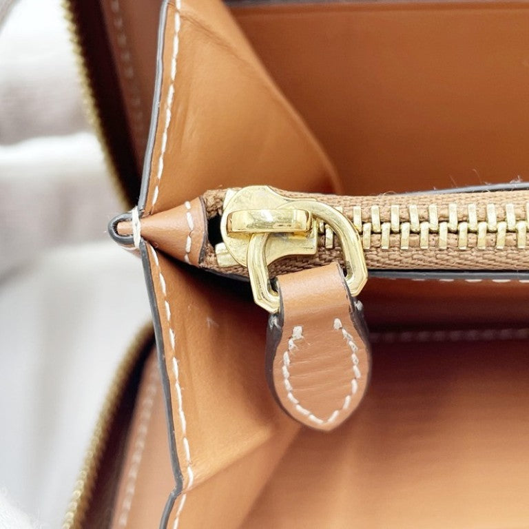 BURBERRY バーバリー 長財布 ノバチェック 8070598 ベージュ系 ブラウン PVC レザー ユニセックス ラウンドファスナー ゴールド金具 美品