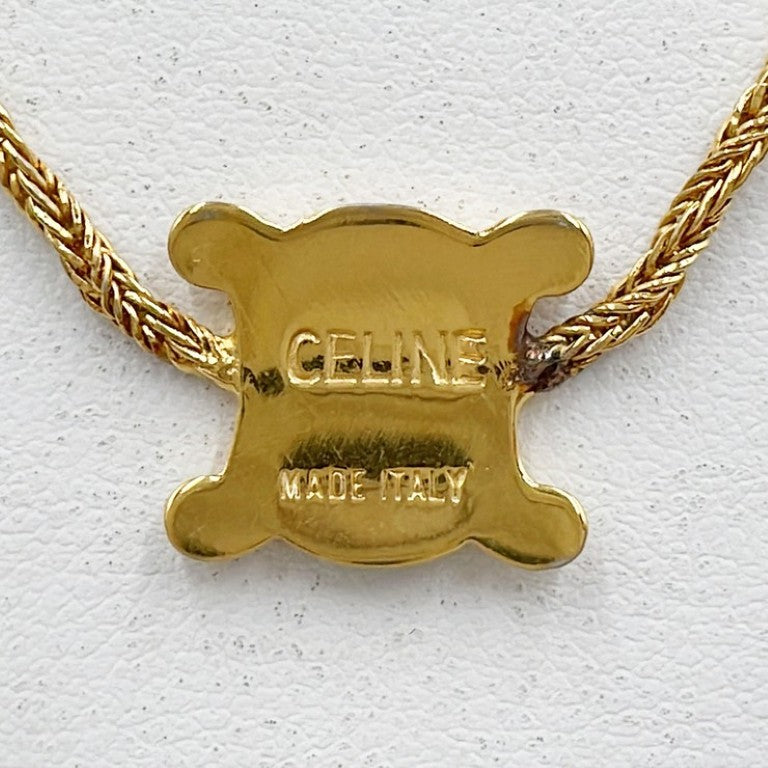 CELINE セリーヌ ネックレス マカダム ゴールド系 メタル レディース 美品