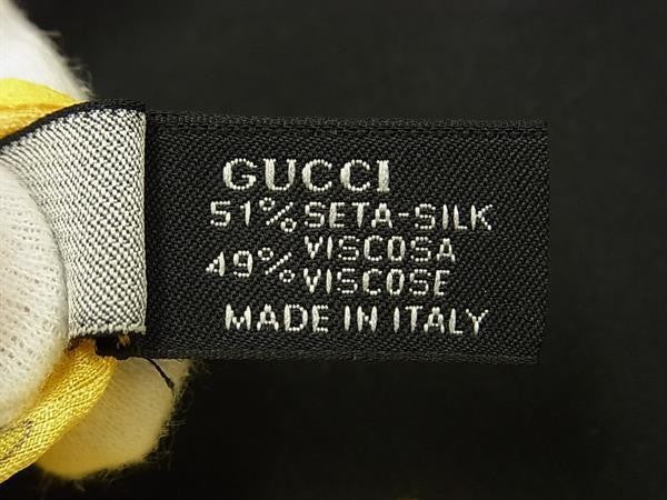 UCCI グッチ ストール クリサンセマム柄 ストール イエロー系×マルチカラー シルク51％×ビスコース49％ レディース 菊柄 美品