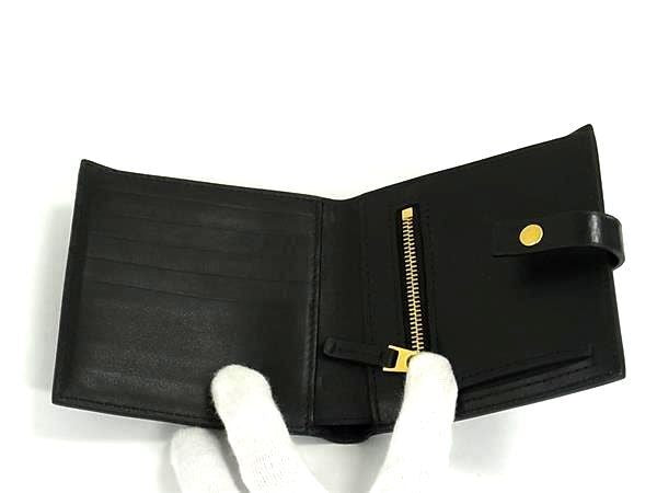 BOTTEGA VENETA ボッテガヴェネタ 二つ折り財布 パテッド 二つ折り ウォレット ブラック系 レザー レディース 超美品