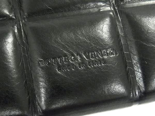BOTTEGA VENETA ボッテガヴェネタ 二つ折り財布 パテッド 二つ折り ウォレット ブラック系 レザー レディース 超美品