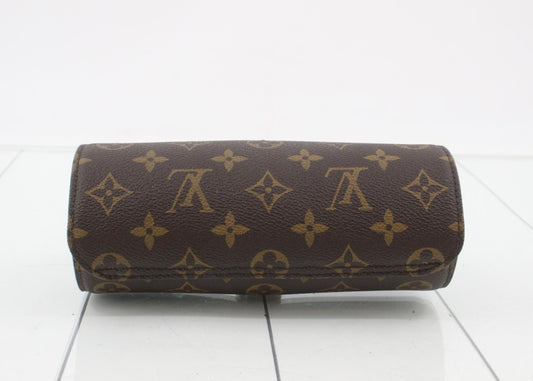 LOUIS VUITTON ルイヴィトン ウォッチケース エテュイ 3 モントル M47530 ブラウン系 モノグラム ユニセックス ゴールド金具 美品