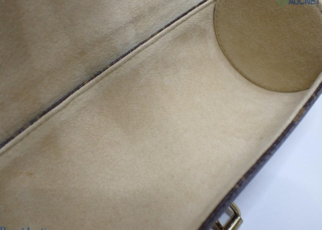 LOUIS VUITTON ルイヴィトン ウォッチケース エテュイ 3 モントル M47530 ブラウン系 モノグラム ユニセックス ゴールド金具 美品