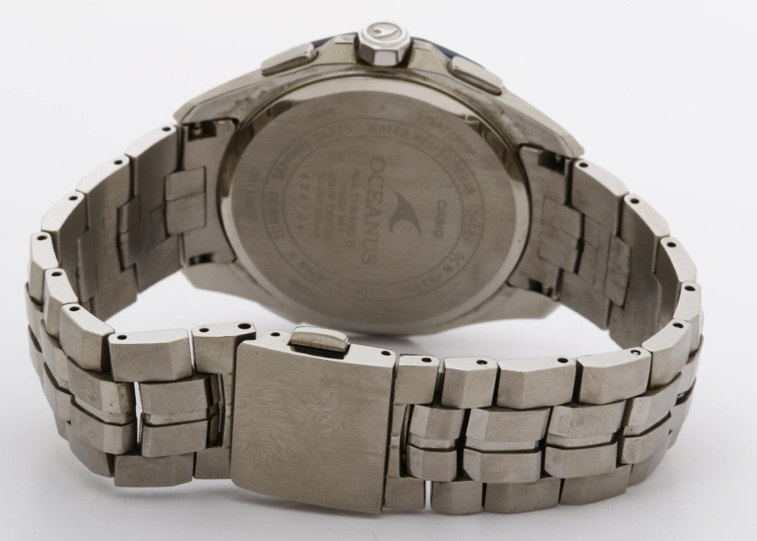 CASIO カシオ 時計 OCEANUS オシアナス Manta OCW-S3400D-2AJF ブルー系 シルバー チタン メンズ アナログ 美品