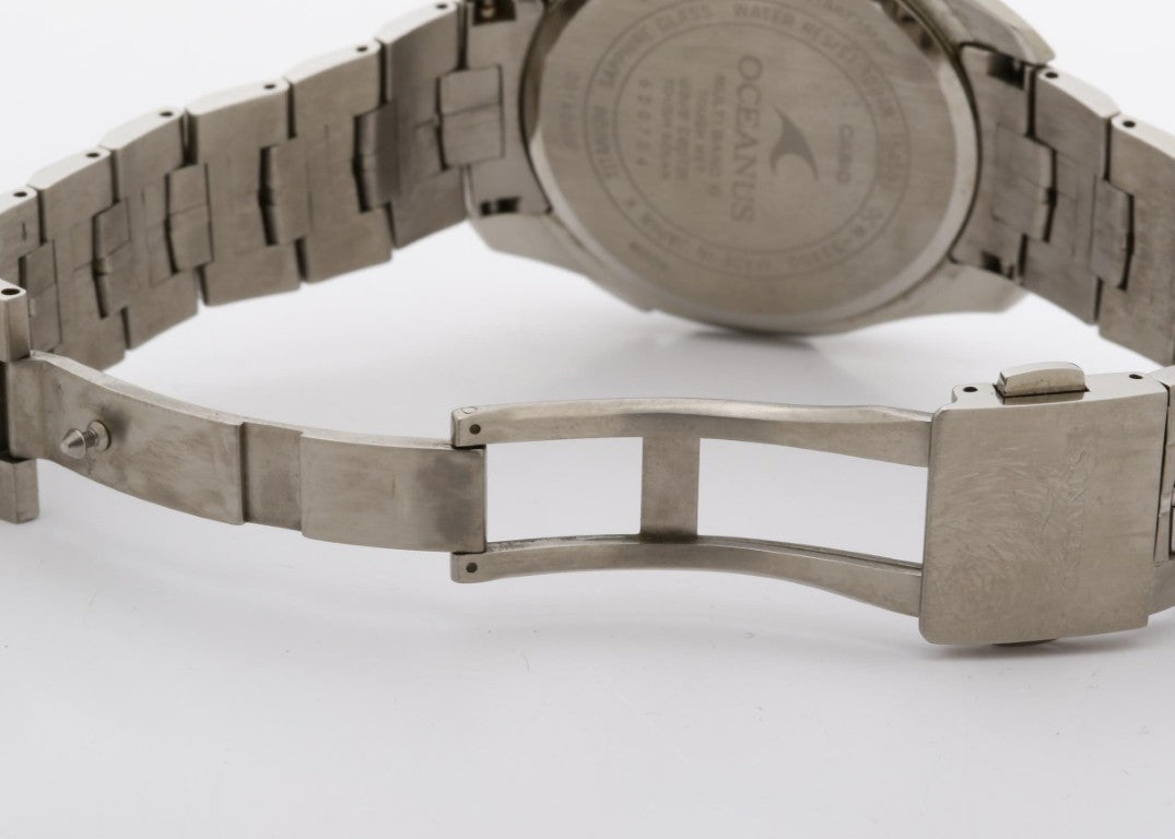 CASIO カシオ 時計 OCEANUS オシアナス Manta OCW-S3400D-2AJF ブルー系 シルバー チタン メンズ アナログ 美品