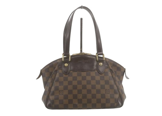 LOUIS VUITTON ルイヴィトン ハンドバッグ ヴェローナPM N41117 エベヌ（ブラウン）系 ダミエ レディース ゴールド金具 美品
