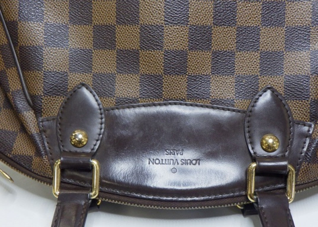 LOUIS VUITTON ルイヴィトン ハンドバッグ ヴェローナPM N41117 エベヌ（ブラウン）系 ダミエ レディース ゴールド金具 美品