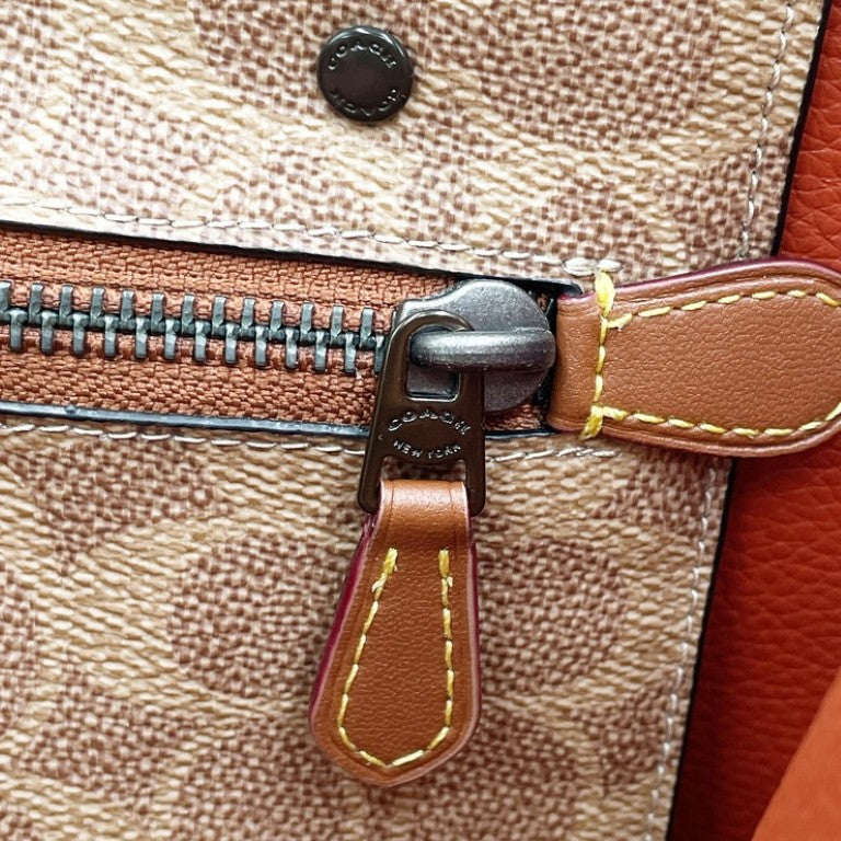 COACH コーチ トートバッグ リレートート CH756 ブラック ブラウン系 レザー レディース 美品
