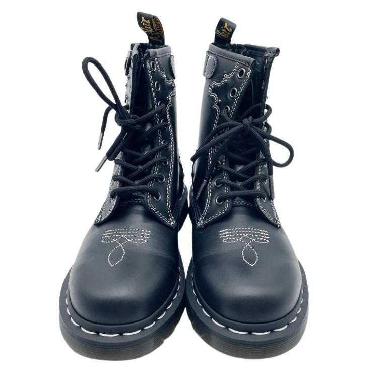 Dr.Martens ドクターマーチン シューズ GOTHIC AMERICANA コレクション 8ホールブーツ 1460GA ブラック系 レザー レディース レースアップ 超美品