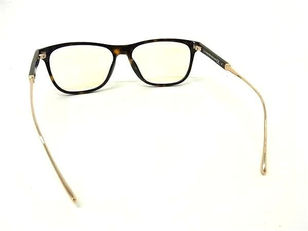 TOM FORD トムフォード 伊達眼鏡 ブルーライトブロック メガネ TF5589-B ブラウン系 × レンズ クリア ライトブラウン系 プラスチック メタル ユニセックス サングラス ゴールド金具 超美品
