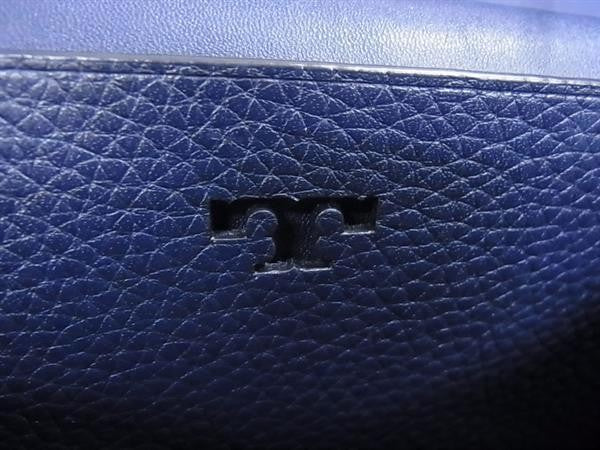 TORY BURCH トリーバーチ ショルダーバッグ 2WAY ハンドバック ネイビー系 アイボリー系 レザー レディース ゴールド金具 バイカラー パンチング 美品
