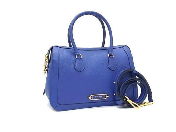 KATE SPADE ケイトスペード ハンドバッグ グラマシー ミディアム サッチェル K9914 ブルー系 レザー レディース 2WAY ショルダーバッグ ミニボストン 超美品