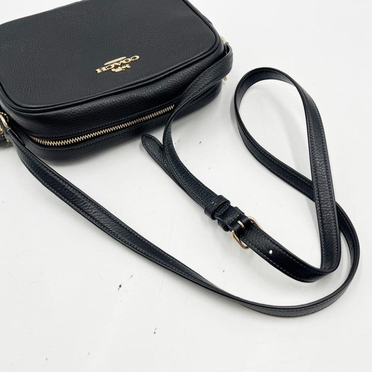COACH コーチ ショルダーバッグ ジェイミー CR110 ブラック系 レザー レディース ゴールド金具 美品