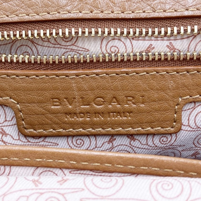 BVLGARI ブルガリ ハンドバッグ イザベラ ロッセリーニ ベージュ系 レザー レディース 2WAY ゴールド金具 美品