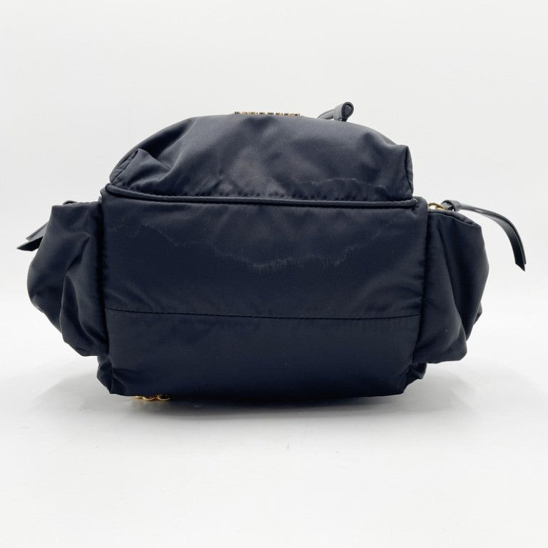 BURBERRY バーバリー リュックサック 4016622 ブラック ブラウン系 ナイロン ユニセックス 巾着 チェーン ゴールド金具 美品