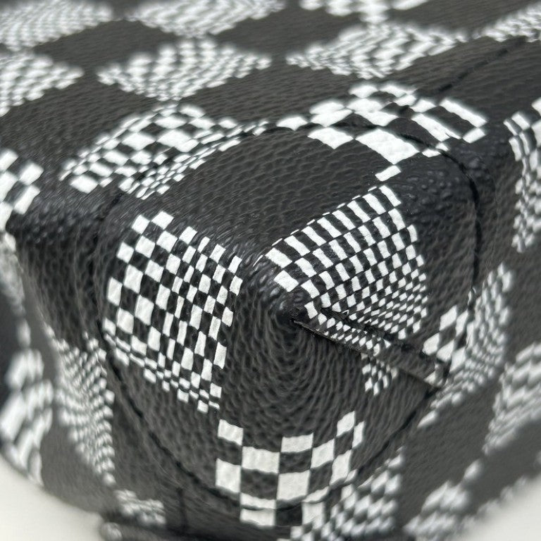 LOUIS VUITTON ルイヴィトン ショルダーバッグ スティーマー XS N60453 ブラック ホワイト系 ダミエ ディストーテッド メンズ 2WAY ブラック金具 超美品