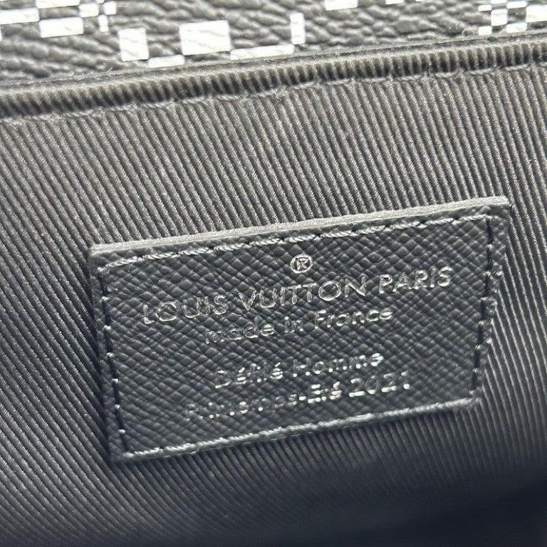 LOUIS VUITTON ルイヴィトン ショルダーバッグ スティーマー XS N60453 ブラック ホワイト系 ダミエ ディストーテッド メンズ 2WAY ブラック金具 超美品