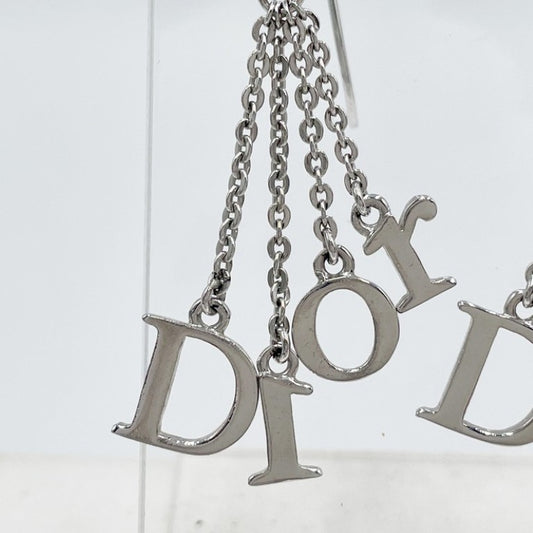 Christian Dior クリスチャンディオール ピアス ロゴ シルバー系 メタル レディース チェーン 美品