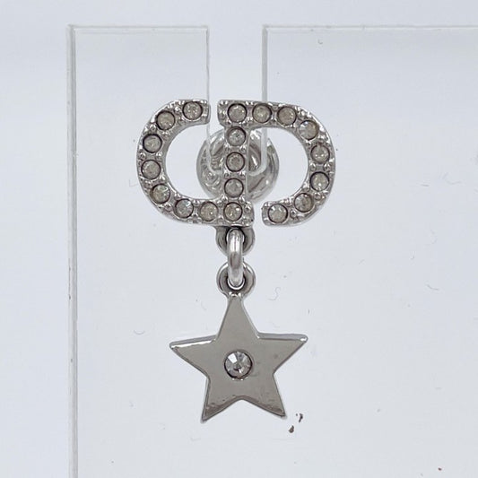 Christian Dior クリスチャンディオール ピアス Petit CD Lucky Charms シルバー系 メタル レディース ラインストーン フェイクパール 美品