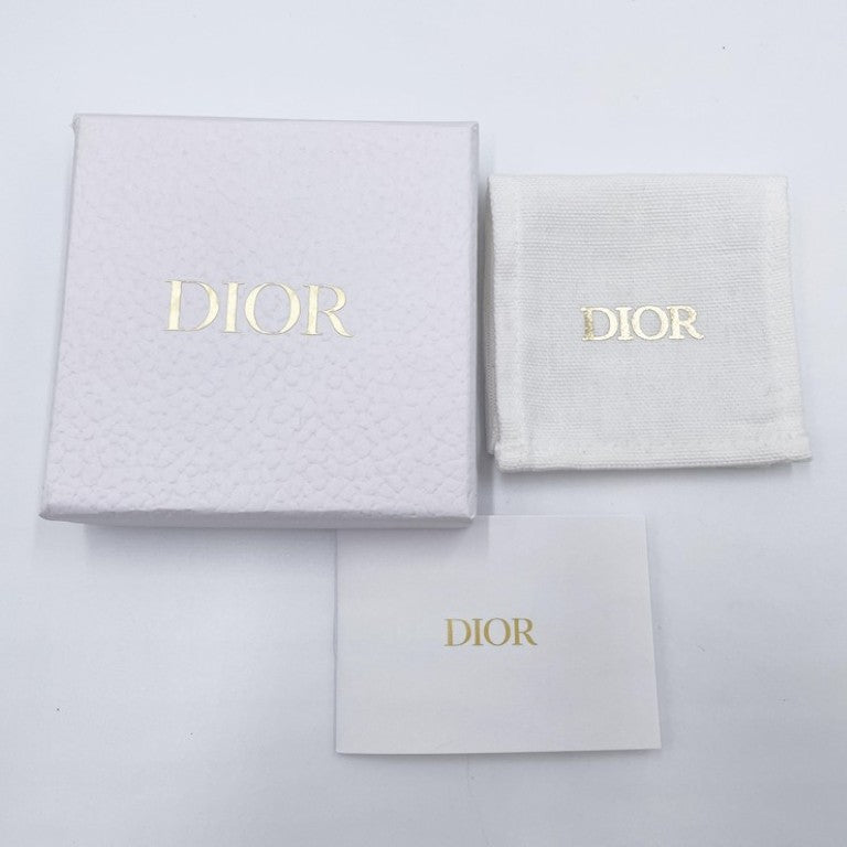 Christian Dior クリスチャンディオール ピアス Petit CD Lucky Charms シルバー系 メタル レディース ラインストーン フェイクパール 美品