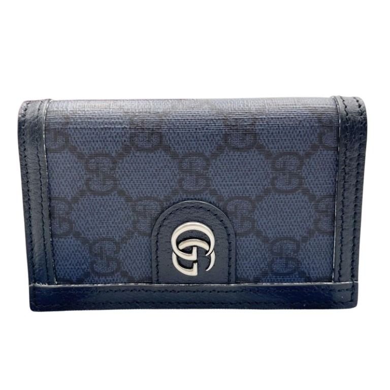 GUCCI グッチ カードケース GGスプリーム 734943 ブルー系 PVC レザー ユニセックス 名刺入れ 新品未使用展示品