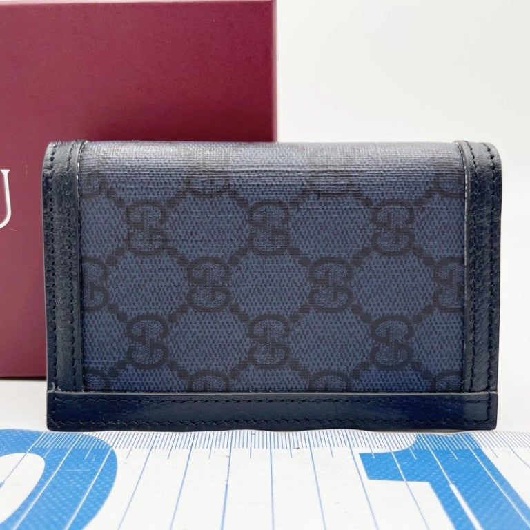 GUCCI グッチ カードケース GGスプリーム 734943 ブルー系 PVC レザー ユニセックス 名刺入れ 新品未使用展示品