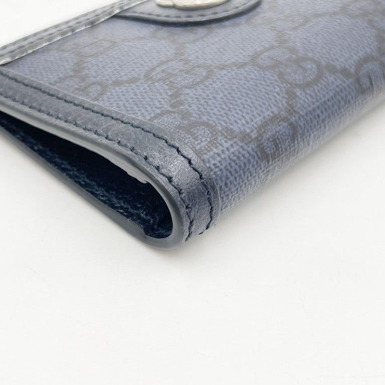 GUCCI グッチ カードケース GGスプリーム 734943 ブルー系 PVC レザー ユニセックス 名刺入れ 新品未使用展示品