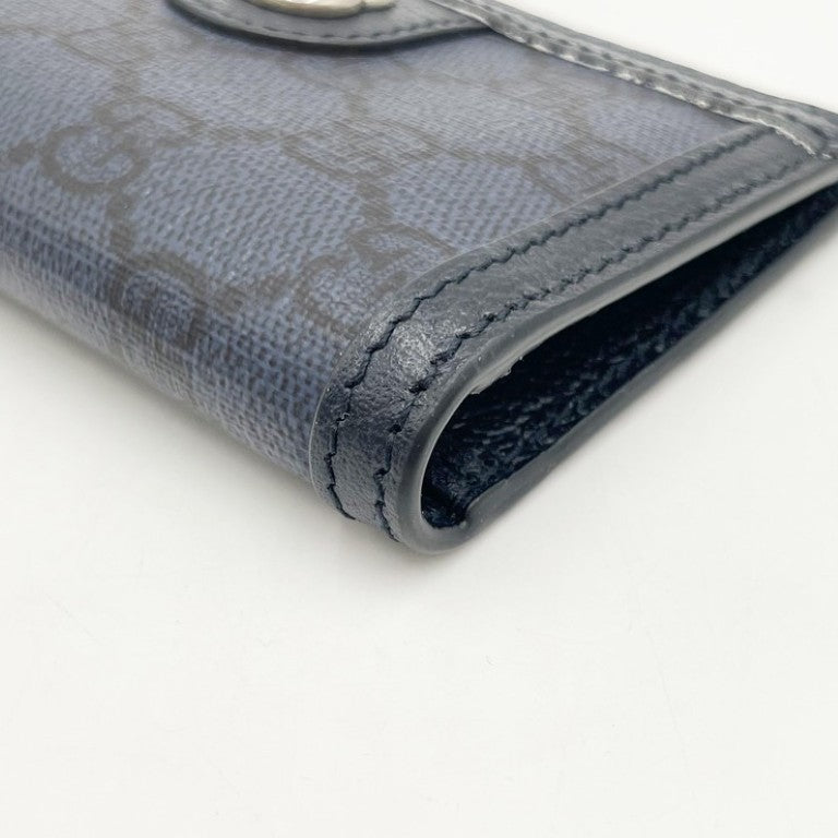GUCCI グッチ カードケース GGスプリーム 734943 ブルー系 PVC レザー ユニセックス 名刺入れ 新品未使用展示品