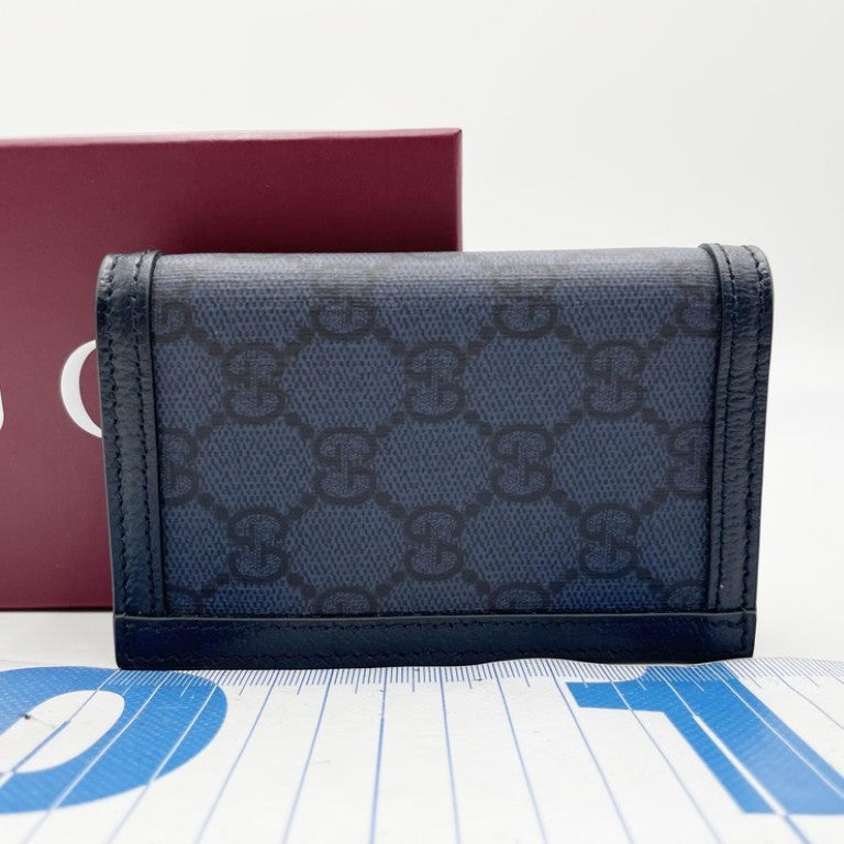GUCCI グッチ カードケース GGスプリーム 734943 ブルー系 PVC レザー ユニセックス 名刺入れ 新品未使用展示品
