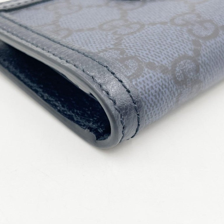 GUCCI グッチ カードケース GGスプリーム 734943 ブルー系 PVC レザー ユニセックス 名刺入れ 新品未使用展示品