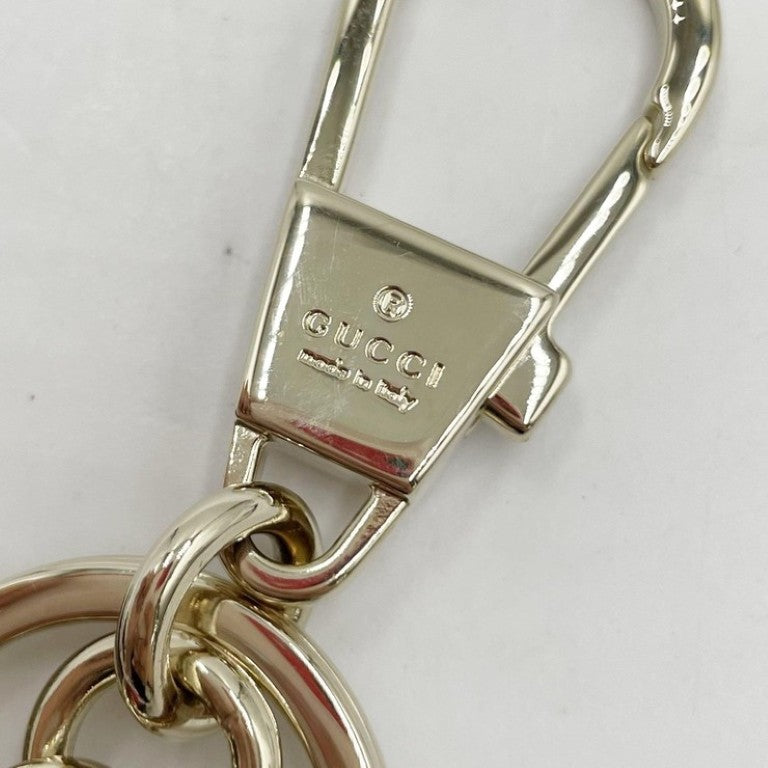 GUCCI グッチ キーホルダー プレイフル ハート 842695 ベージュ ピンク ホワイト系 GGスプリーム レザー レディース キーリング ゴールド金具 新品未使用展示品