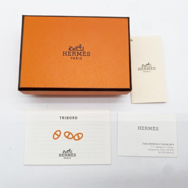 HERMES エルメス スカーフリング シェーヌダンクル ピンク ベージュ グリーン系 ウッド レディース 美品