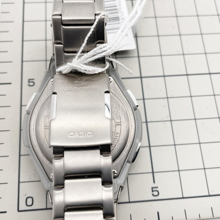 CASIO カシオ 時計 ウェーブセプター ソーラーコンビネーション WVA-M640TD-2AJF ブルー シルバー系 樹脂／チタン チタンバンド メンズ アナデジ 超美品