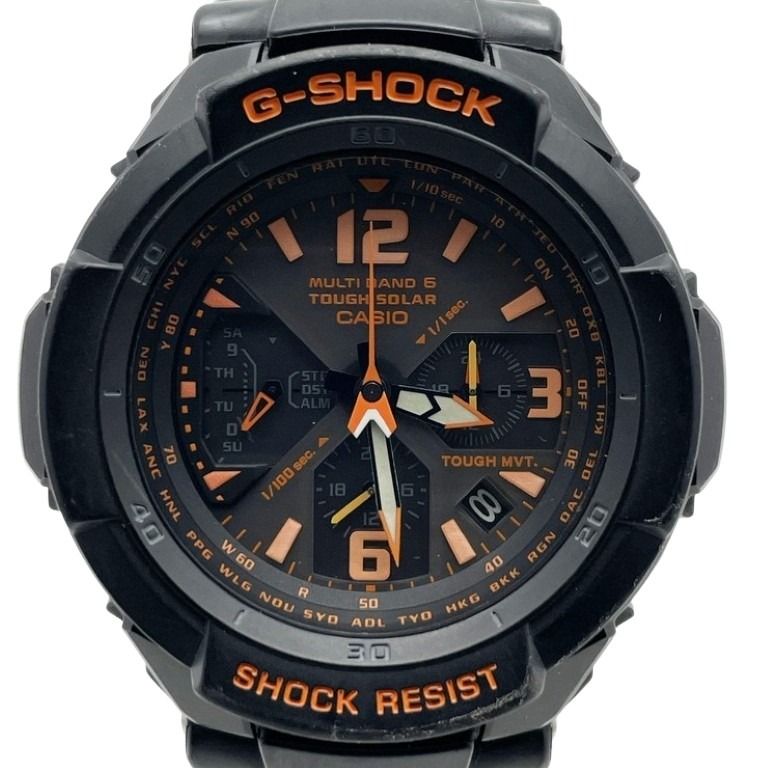CASIO カシオ 時計 G-SHOCK MASTER OF G - AIR GRAVITYMASTER GW-3000B-1AJF ブラック系 樹脂／ステンレススチール 樹脂バンド メンズ アナログ 美品