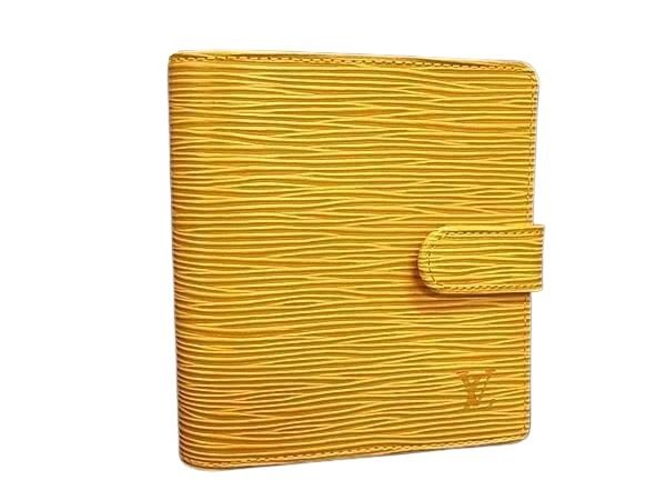 LOUIS VUITTON ルイヴィトン 二つ折り財布 エピ ポルト ビエ コンパクト M63559 タッシリイエロー系 レザー ユニセックス 美品
