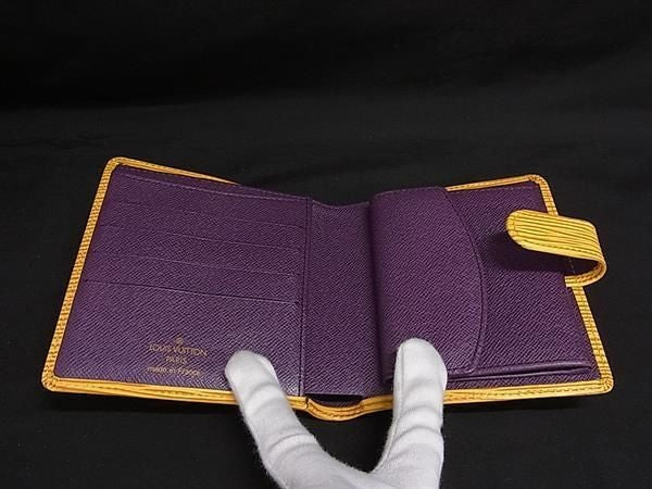 LOUIS VUITTON ルイヴィトン 二つ折り財布 エピ ポルト ビエ コンパクト M63559 タッシリイエロー系 レザー ユニセックス 美品