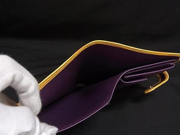 LOUIS VUITTON ルイヴィトン 二つ折り財布 エピ ポルト ビエ コンパクト M63559 タッシリイエロー系 レザー ユニセックス 美品