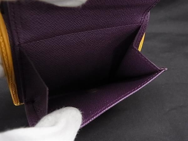 LOUIS VUITTON ルイヴィトン 二つ折り財布 エピ ポルト ビエ コンパクト M63559 タッシリイエロー系 レザー ユニセックス 美品