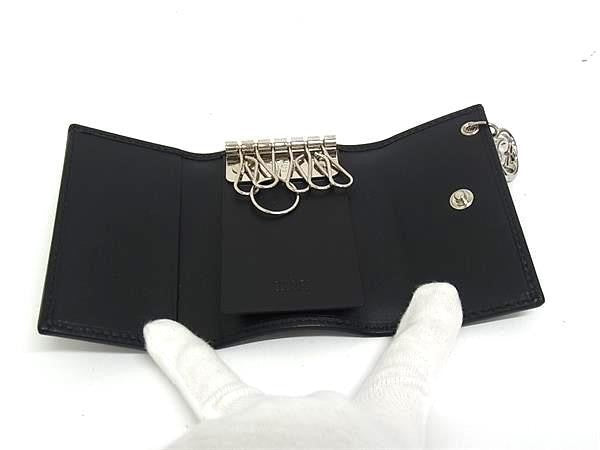 GUCCI グッチ キーケース GGインプリメ 6連 キーケース 212111 ブラック系 PVC×レザー ユニセックス インターロッキングG シルバー金具 超美品