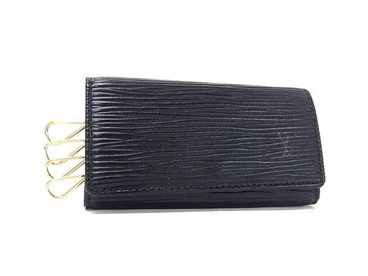 LOUIS VUITTON ルイヴィトン キーケース エピ ミュルティクレ4 M63822 ノワール(ブラック系) レザー ユニセックス ゴールド金具4連 美品