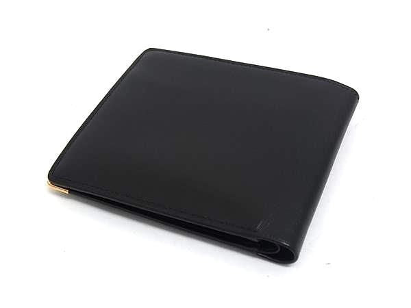 dunhill ダンヒル 二つ折り財布 コンフィデンシャル ブラック系 レザー メンズ ゴールド金具 超美品