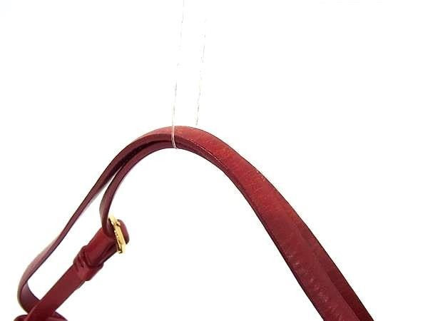 LOEWE ロエベ トートバッグ アナグラム ナッパ ミニ ハンドバッグ レッド系 ナッパレザー レディース ゴールド金具 巾着型 美品