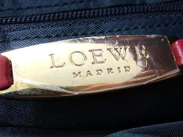 LOEWE ロエベ トートバッグ アナグラム ナッパ ミニ ハンドバッグ レッド系 ナッパレザー レディース ゴールド金具 巾着型 美品