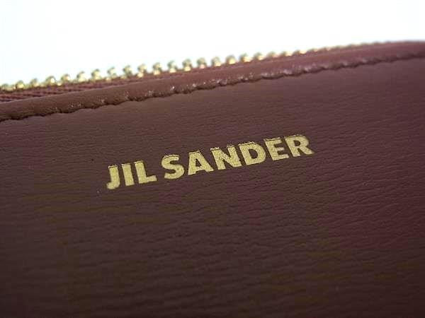JIL SANDER ジルサンダー コインケース カードケース フラグメントケース ブラウン系 レザー ユニセックス L字ファスナー ゴールド金具 美品
