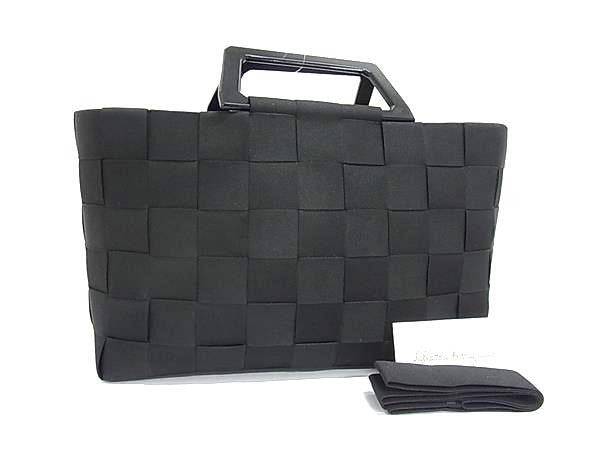 SALVATORE FERRAGAMO フェラガモ トートバッグ イントレチャート プラスチックハンドル 2WAY ハンドバッグ 21 0288 ブラック系 ナイロンキャンバス レディース ショルダーバッグ 美品