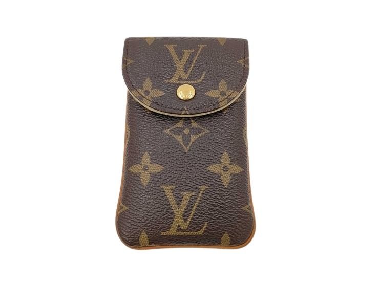 LOUIS VUITTON ルイヴィトン マルチケース モノグラム エテュイ テレフォンヌMM M66546 ブラウン系 PVC レザー ユニセックス ゴールド金具 美品