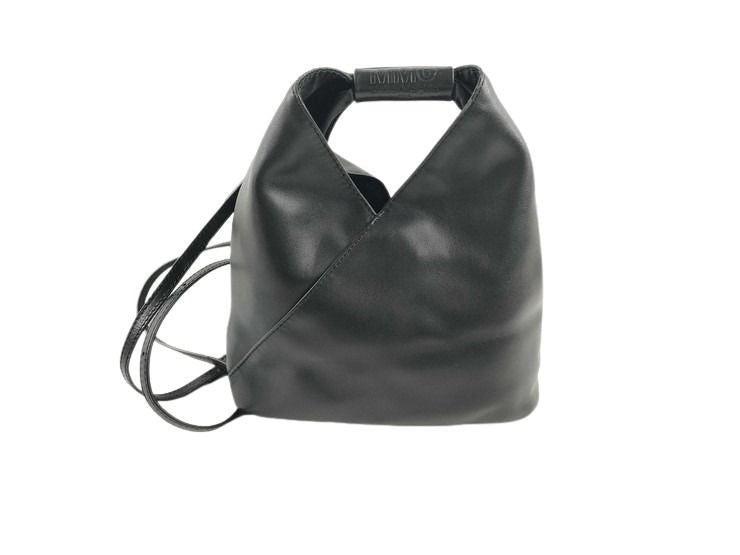 MM6 Maison Margiela メゾン マルジェラ ハンドバッグ ジャパニーズ クロスボディバッグ S54WD0106 ブラック系 レザー レディース シルバー金具 2WAY ショルダーバッグ 美品