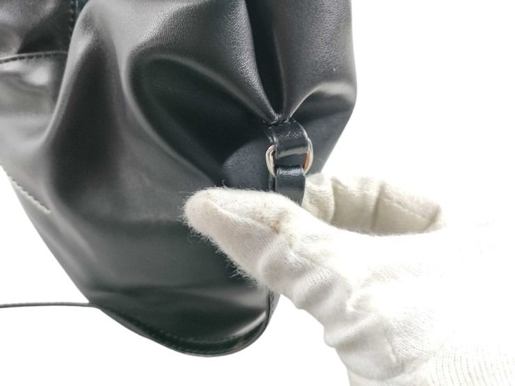 MM6 Maison Margiela メゾン マルジェラ ハンドバッグ ジャパニーズ クロスボディバッグ S54WD0106 ブラック系 レザー レディース シルバー金具 2WAY ショルダーバッグ 美品