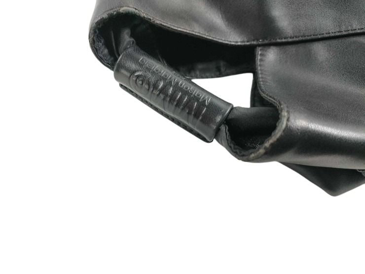 MM6 Maison Margiela メゾン マルジェラ ハンドバッグ ジャパニーズ クロスボディバッグ S54WD0106 ブラック系 レザー レディース シルバー金具 2WAY ショルダーバッグ 美品