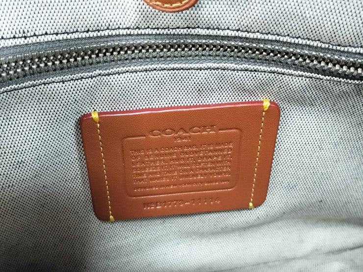 COACH コーチ ショルダーバッグ NASA コラボ 11114 チョーク マルチカラー系 グレインレザー メンズ シルバー金具 美品